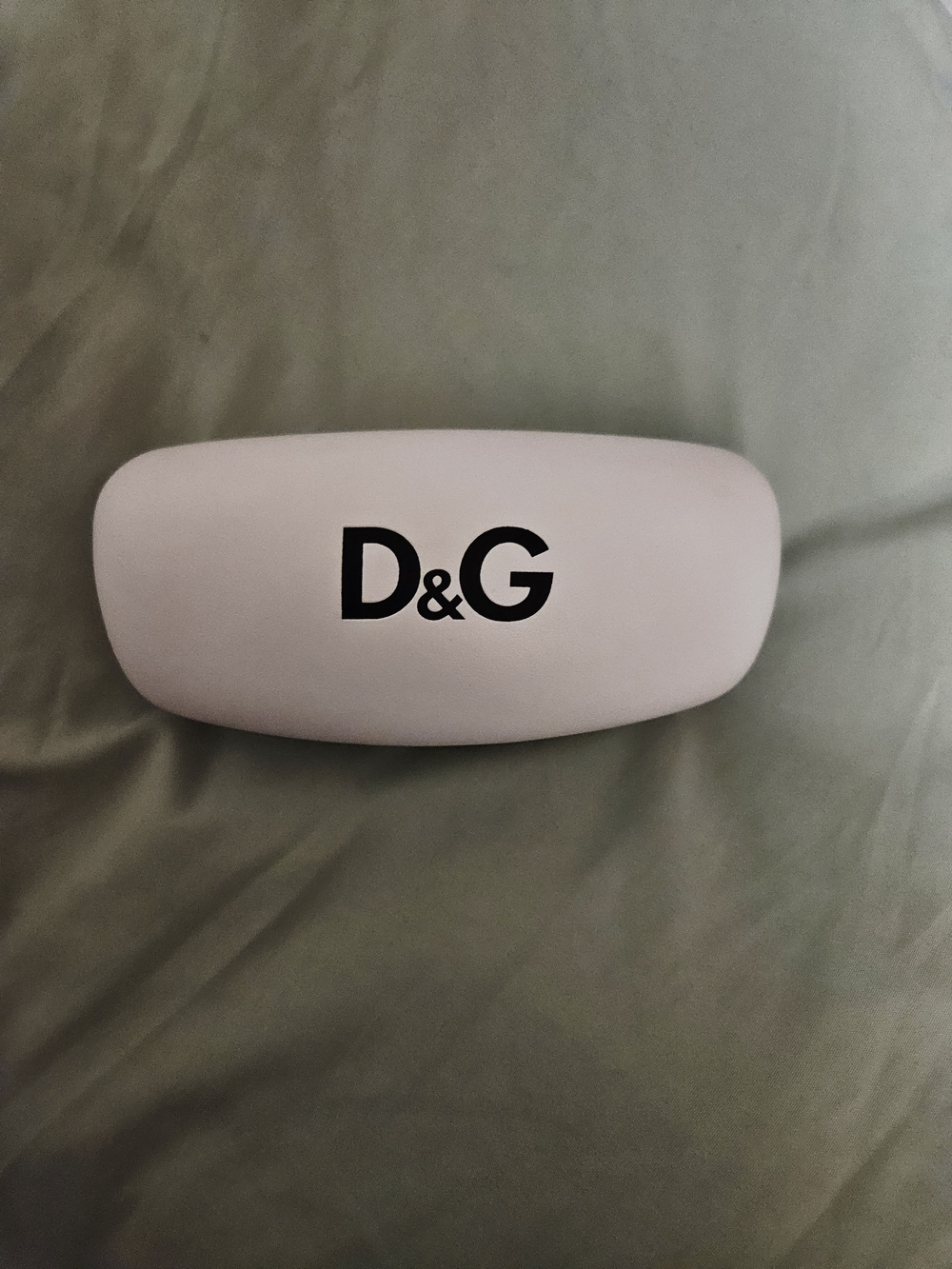 D&G White Sunglasses Case with Black Logo